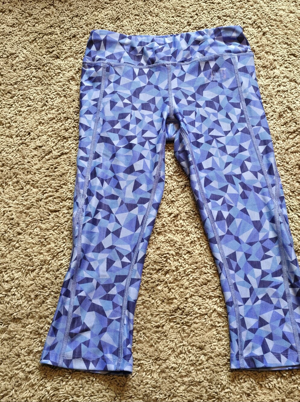 The North Face Geometric Crop Capri Leggings Blue Purple Women's XS